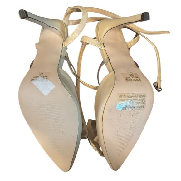 CHASE+CHLOE Halston Sandal Pumps Shoes Beige Color Bow 4.5 in, Size US 8.5M - Picture 6 of 11